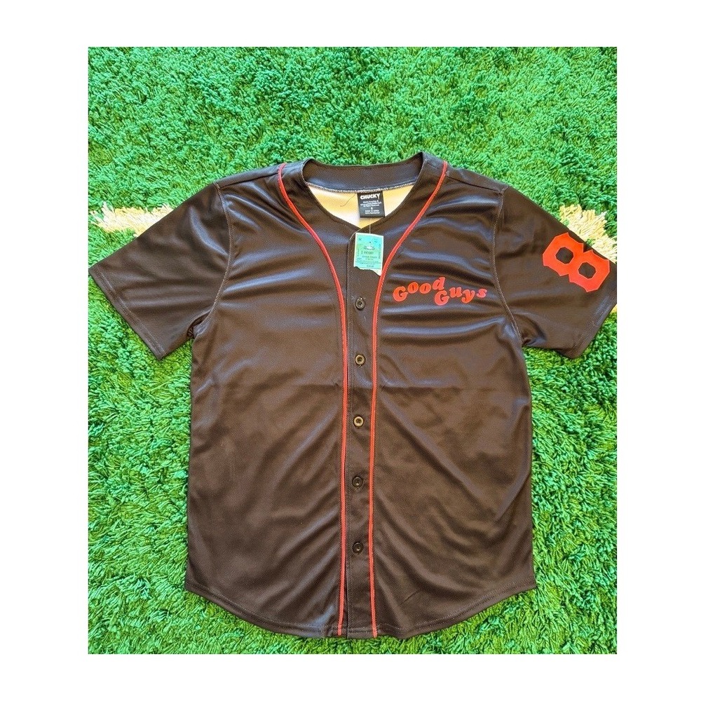 Chucky Baseball Jersey Mens Small Black New Child's Play Horror Good Guys 88